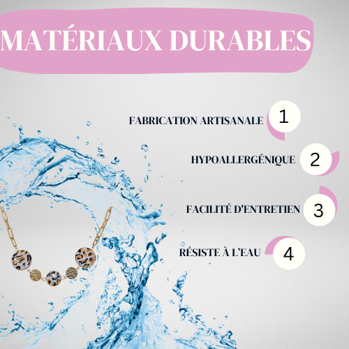 Collier léopard doré