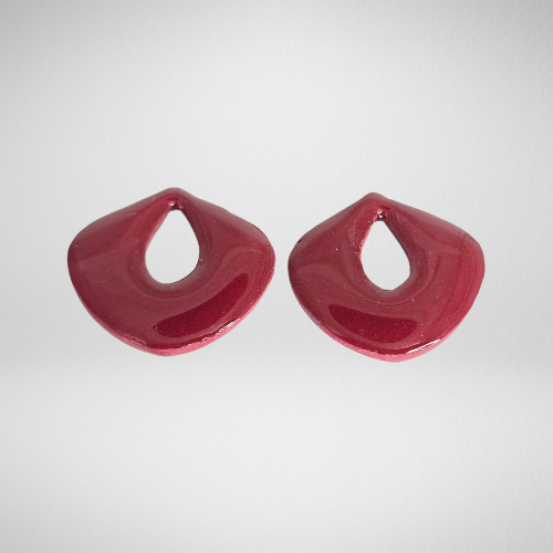 Pampilles pâte polymère goutte
rouges