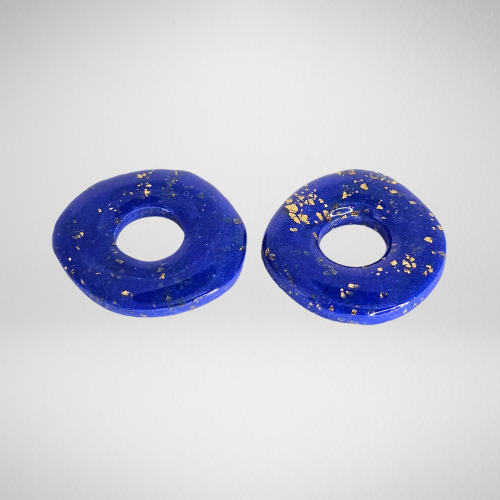 Pampilles pour boucles d'oreilles ronde
bleu et or