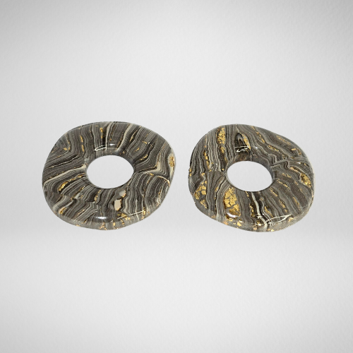 Pampilles pour boucles d'oreilles
gris, or et blanc