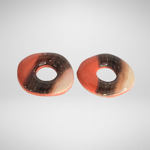 Pampilles pour boucles d'oreilles rondes
orange noir et blanc