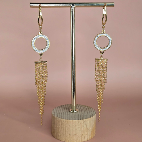 boucles d'oreilles strass faites main