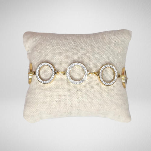Bracelet ajustable strass fait main