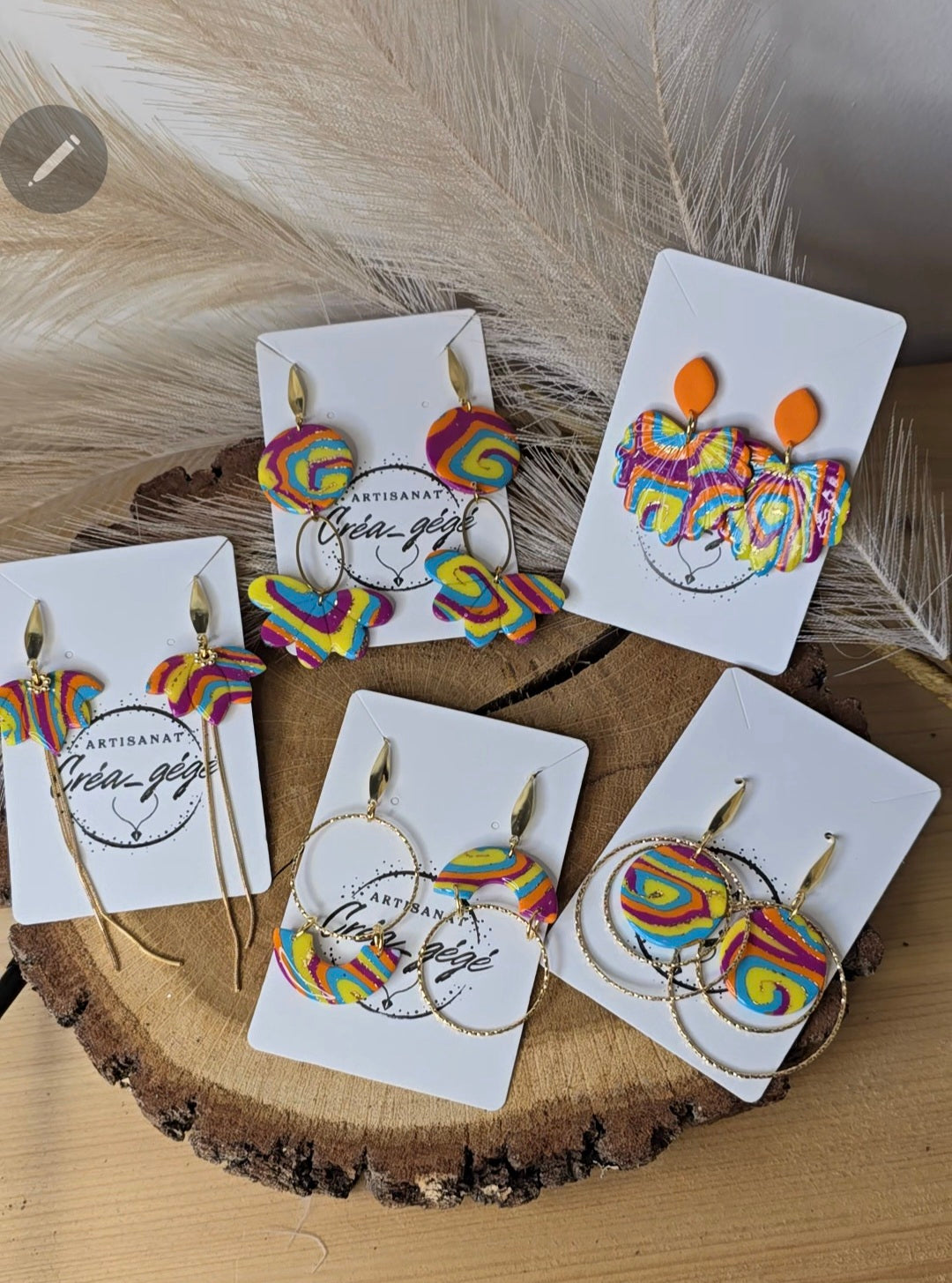 Boucles d’oreilles acier inoxydable aux couleurs caraïbes