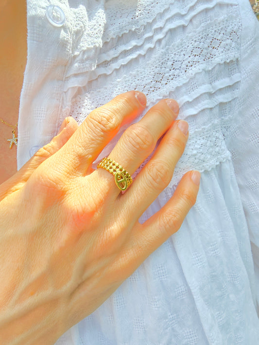 Bague ajustable maille marine - Acier inoxydable