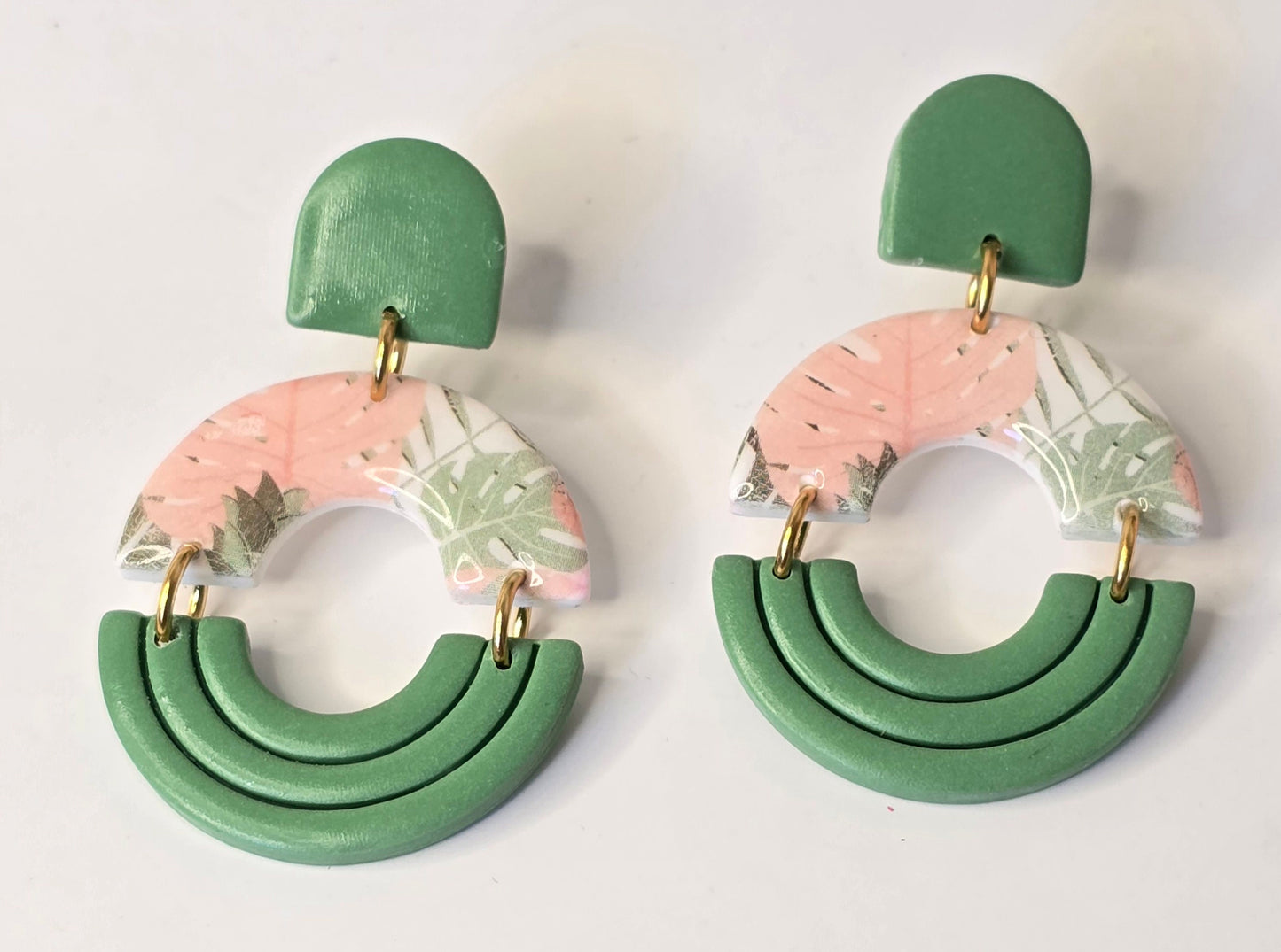 Boucles dâoreilles tropical rose - Acier inoxydable