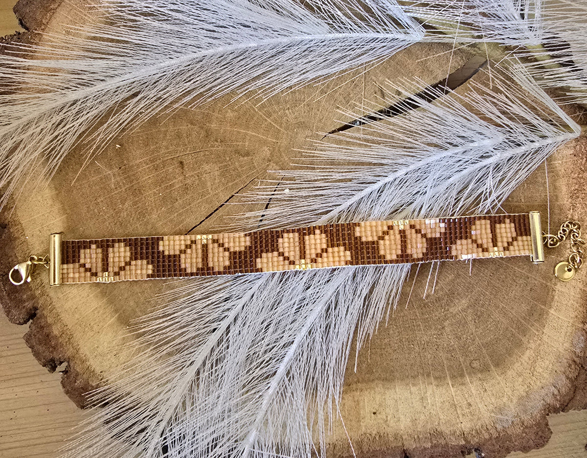 Bracelet Ajustable Tissé Perles Miyuki - Chevron