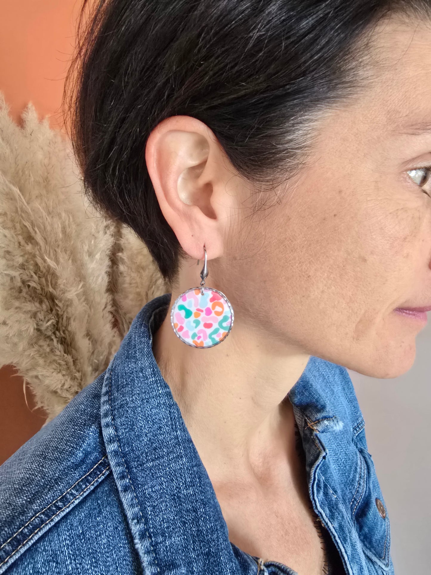 boucles d'oreilles acier inoxydable aux couleurs éstivale - Créa Gégé