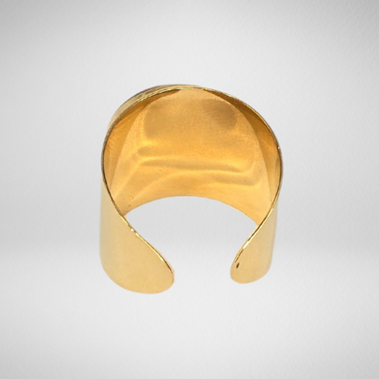 Bague ajustable dorée léopard