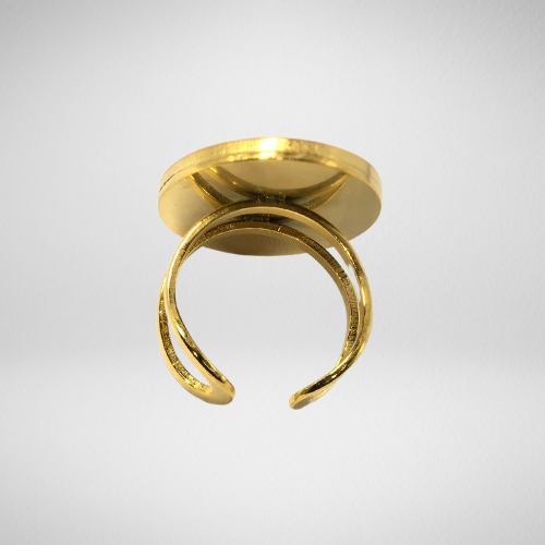Bague pâte polymère artisanale ovale vue arrière