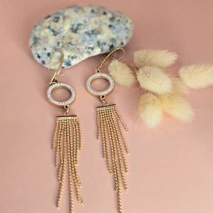 boucles d'oreilles strass faites main