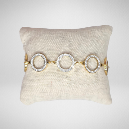 Bracelet ajustable strass fait main
