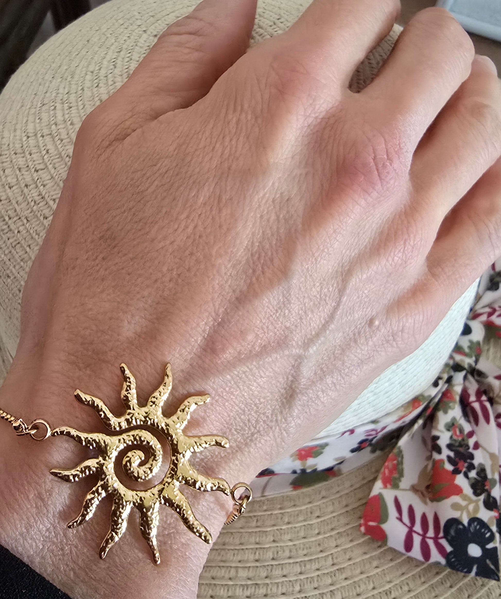 Bracelet soleil doré en acier inoxydable - Créa Gégé