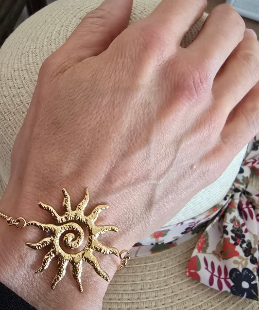 Bracelet soleil doré en acier inoxydable - Créa Gégé