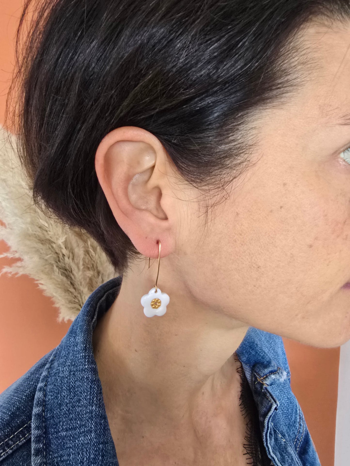 Parure fleur en acier inoxydable - vue 2 - Créa Gégé