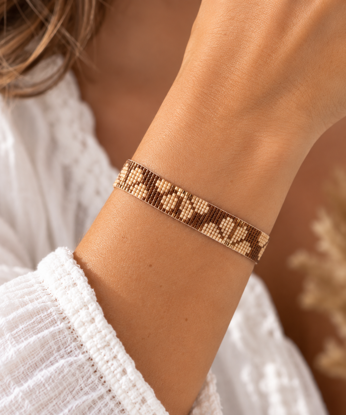 Bracelet Ajustable Tissé Perles Miyuki - Chevron