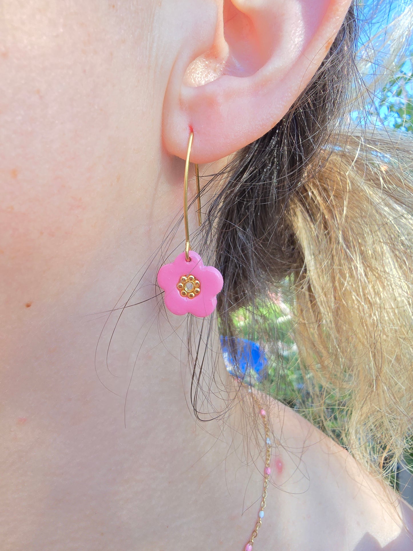 Parure fleur en acier inoxydable