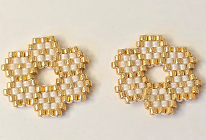 Boucles d’oreilles créoles et perles tissées à la main - Bijou artisanal bohème chic