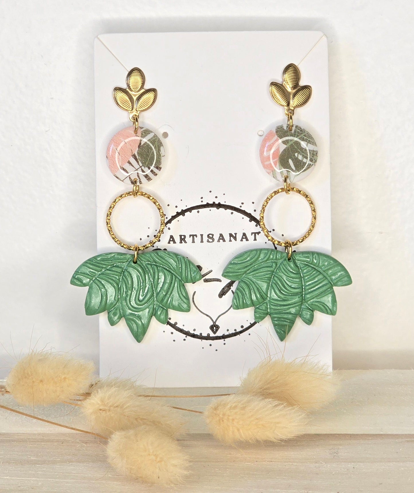 Boucles d’oreilles tropical rose - Acier inoxydable