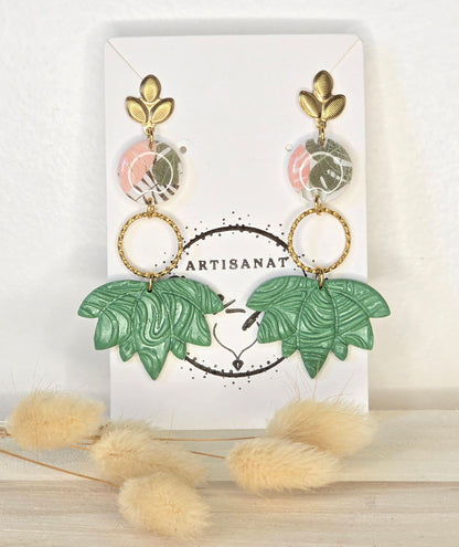 Boucles d’oreilles tropical rose - Acier inoxydable