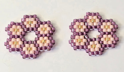 Boucles d’oreilles créoles et perles tissées à la main - Bijou artisanal bohème chic