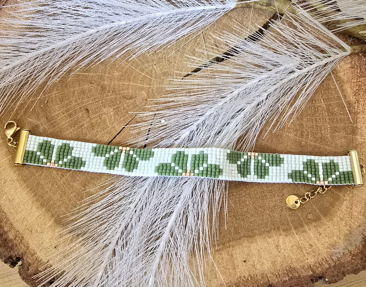 Bracelet Ajustable Tissé Perles Miyuki - Chevron