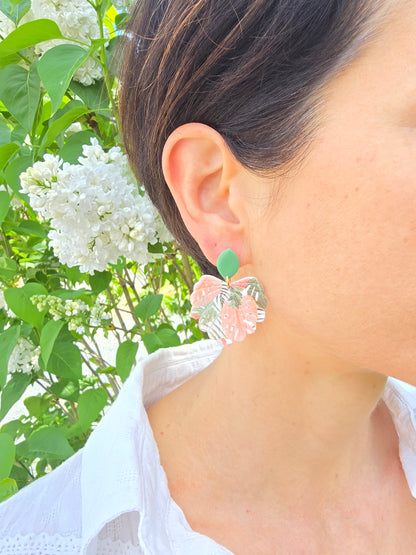 Boucles d’oreilles tropical rose - Acier inoxydable