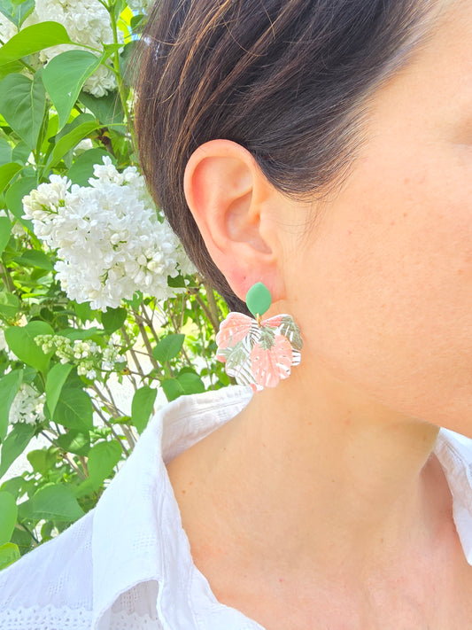 Boucles d’oreilles tropical rose - Acier inoxydable