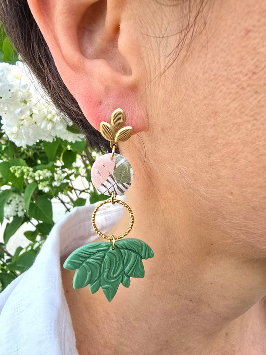Boucles d’oreilles tropical rose - Acier inoxydable