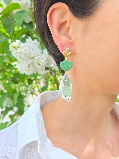Boucles d’oreilles tropical rose - Acier inoxydable