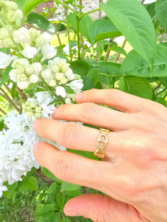Bague ajustable soleil - Acier inoxydable