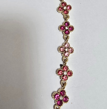 Collier Trèfle Rose - Acier Inoxydable