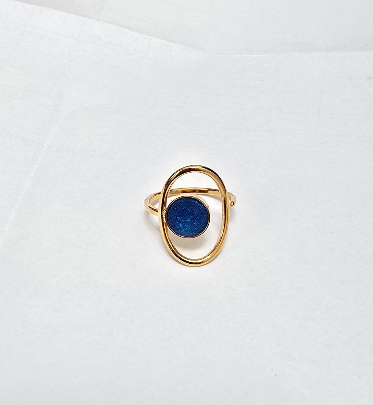 Bague ovale résine ronde ajustable - vue 6 - Créa Gégé