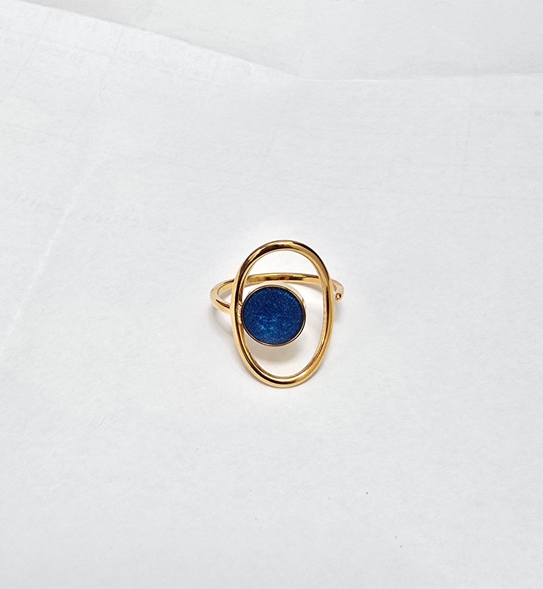 Bague ovale résine ronde ajustable - vue 6 - Créa Gégé