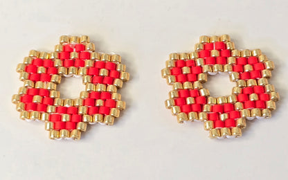 Boucles d’oreilles créoles et perles tissées à la main - Bijou artisanal bohème chic