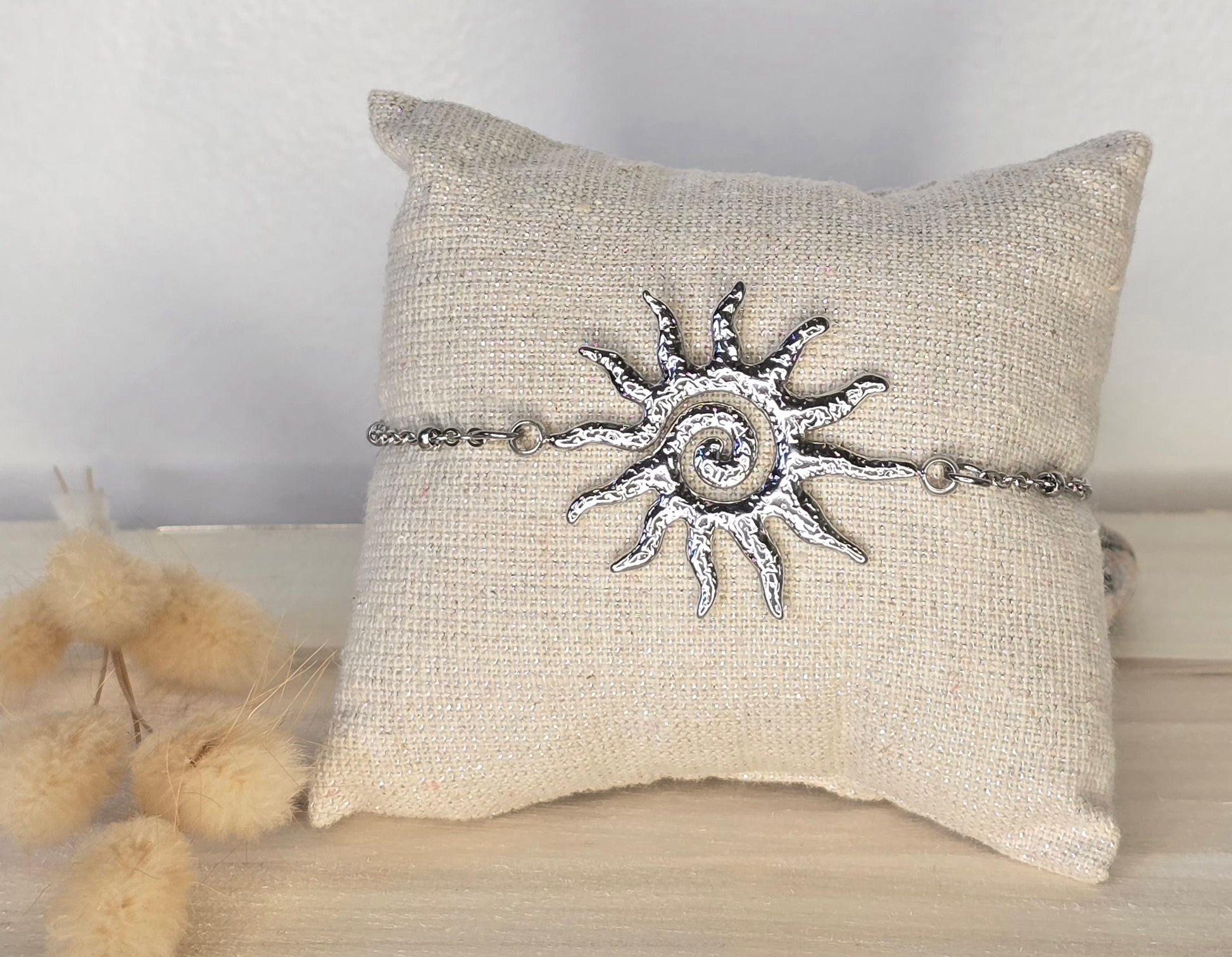 Bracelet soleil doré en acier inoxydable - vue 5 - Créa Gégé