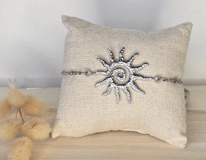 Bracelet soleil doré en acier inoxydable - vue 5 - Créa Gégé