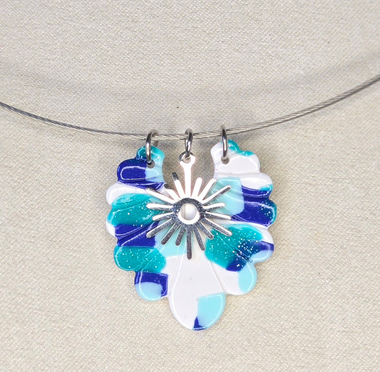 Collier jonc aux Couleurs de l’océan - vue 3 - Créa Gégé