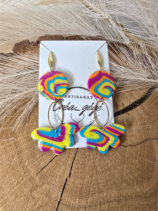 Boucles d’oreilles acier inoxydable aux couleurs caraïbes