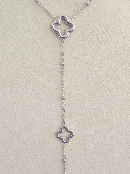 Collier fleur Y - Acier inoxydable doré