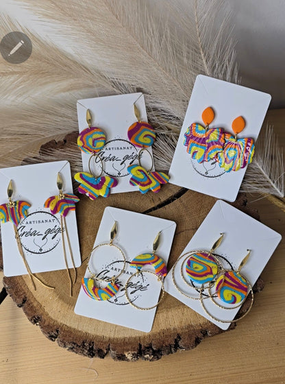 Boucles d’oreilles acier inoxydable aux couleurs caraïbes