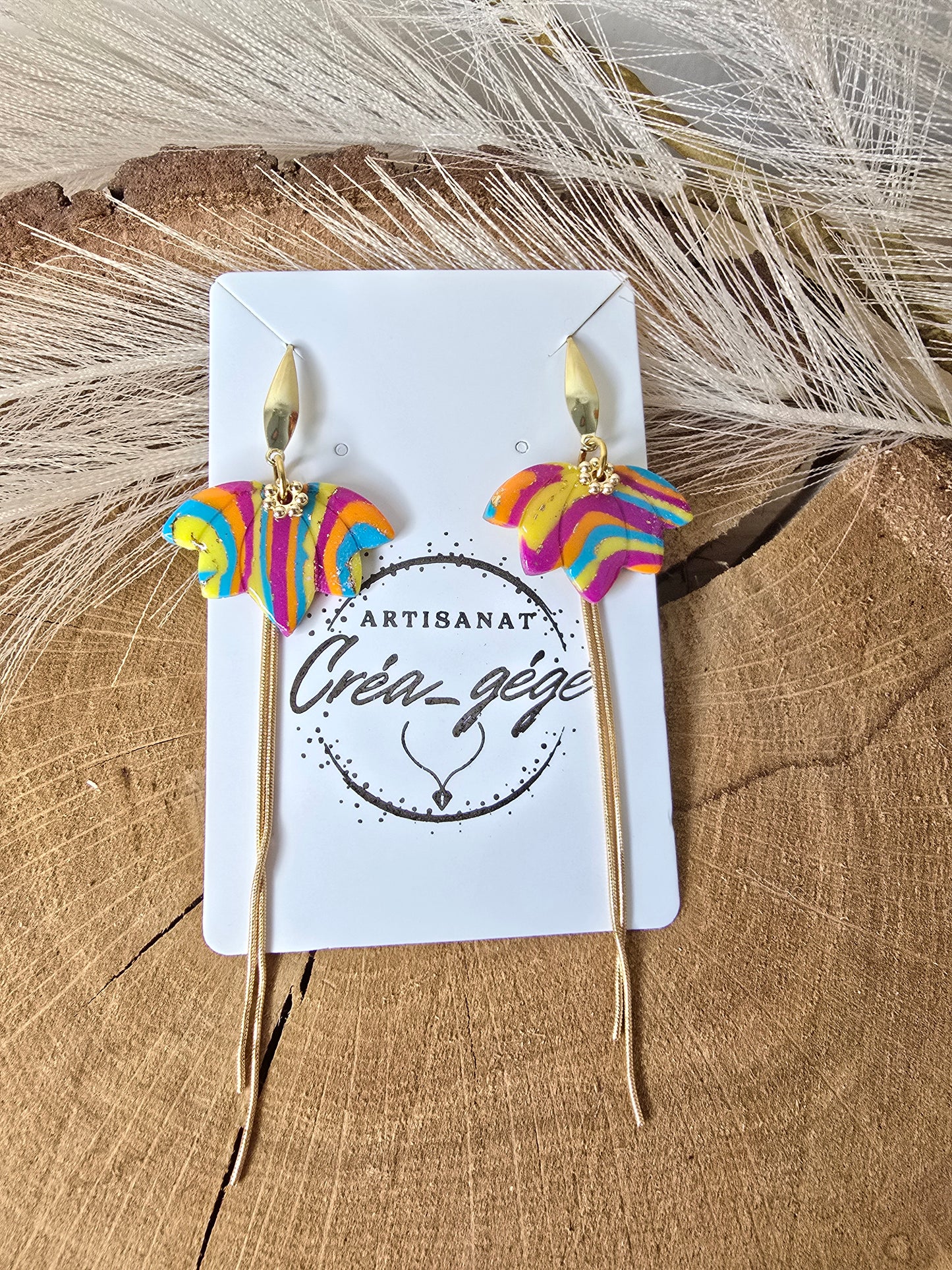 Boucles d’oreilles acier inoxydable aux couleurs caraïbes