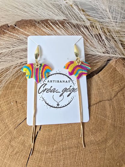 Boucles d’oreilles acier inoxydable aux couleurs caraïbes