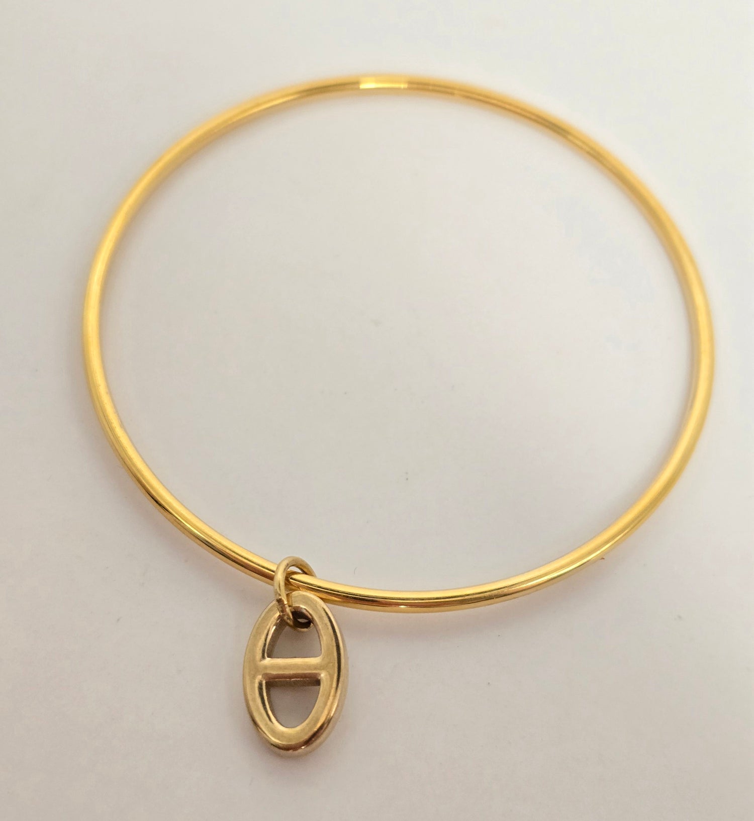 Bracelet jonc breloque maille marine – acier inoxydable doré - Créa Gégé