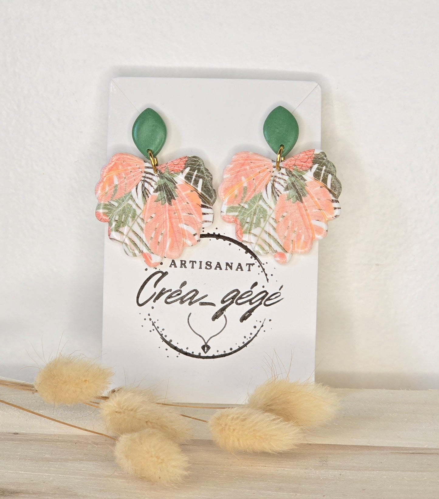 Boucles d’oreilles tropical rose - Acier inoxydable