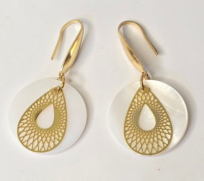 Boucles d’oreilles nacre blanche - Acier inoxydable