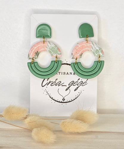 Boucles d’oreilles tropical rose - Acier inoxydable