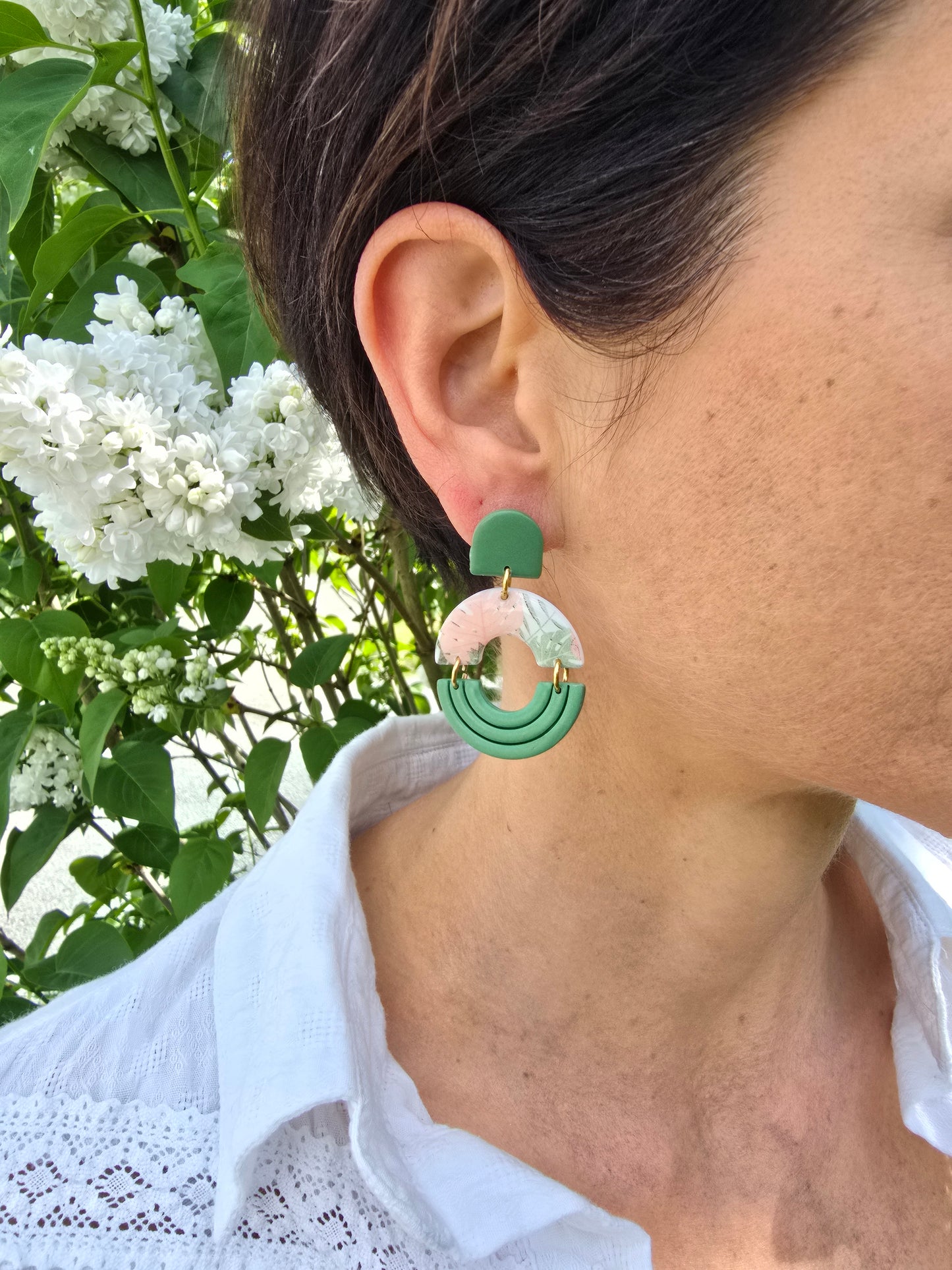 Boucles d’oreilles tropical rose - Acier inoxydable