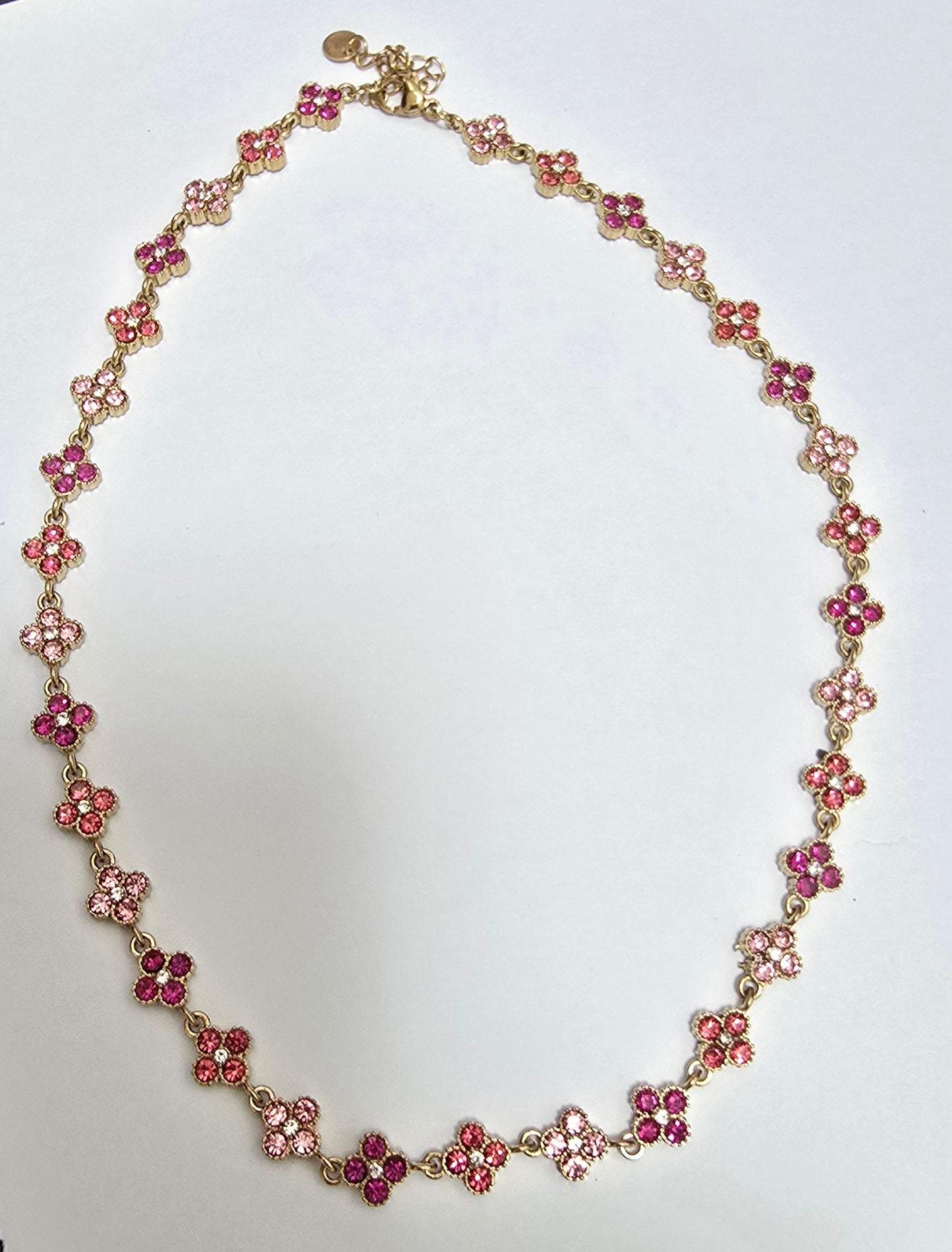 Collier Trèfle Rose - Acier Inoxydable