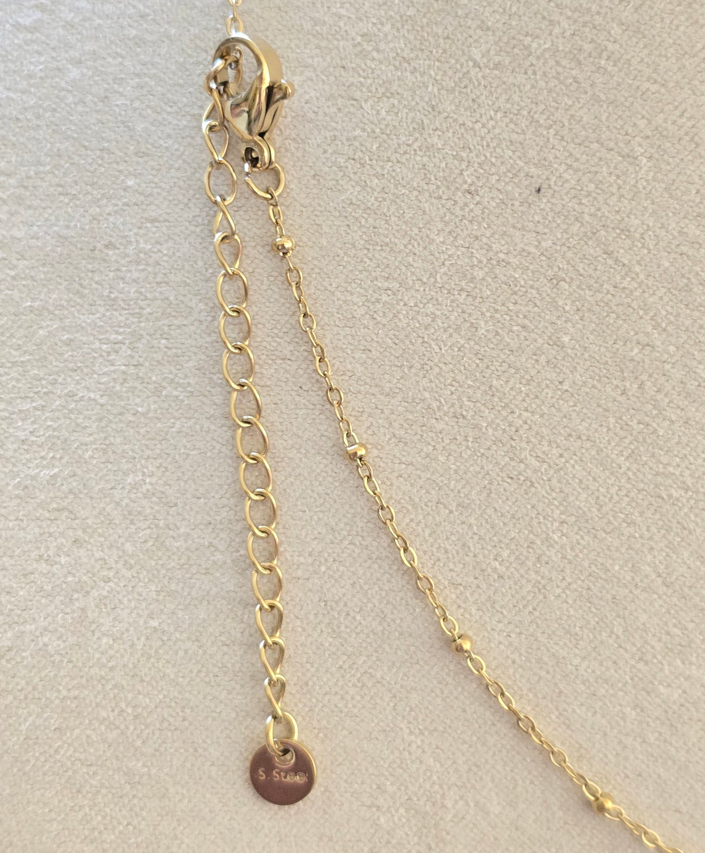 Collier pendentif Etoile strass - Acier inoxydable doré